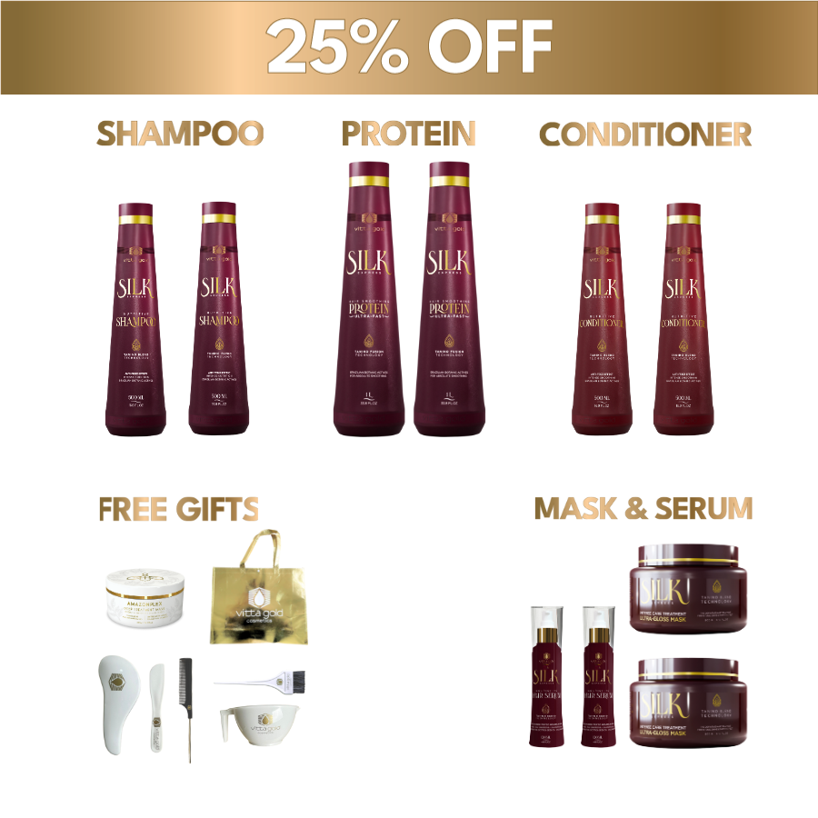 2x Complete Hair Straightening Bundle (25% Off): Protein, Shampoo, Conditioner, Mask & Serum