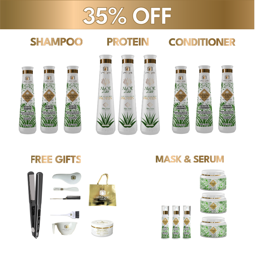 3x Complete Hair Straightening Bundle (35% Off): Protein, Shampoo, Conditioner, Mask & Serum